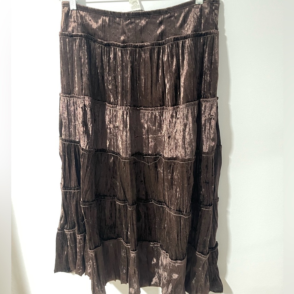 Deadstock Y2K Necessary Objects Brown Velvet Skirt - image 3